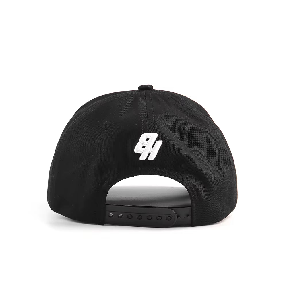 Custom Good Quality Black with Green Two Toned 5 Panel Snapback Curved Brim Sap Label Suede Baseball Cap Black Hat