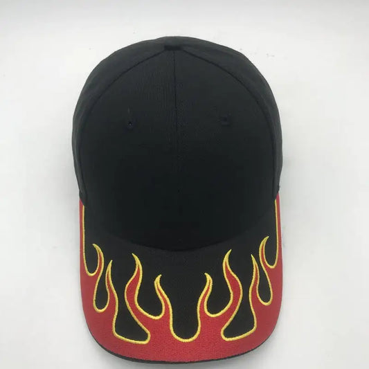 New Flame Embroidered Baseball Hat for Outdoors